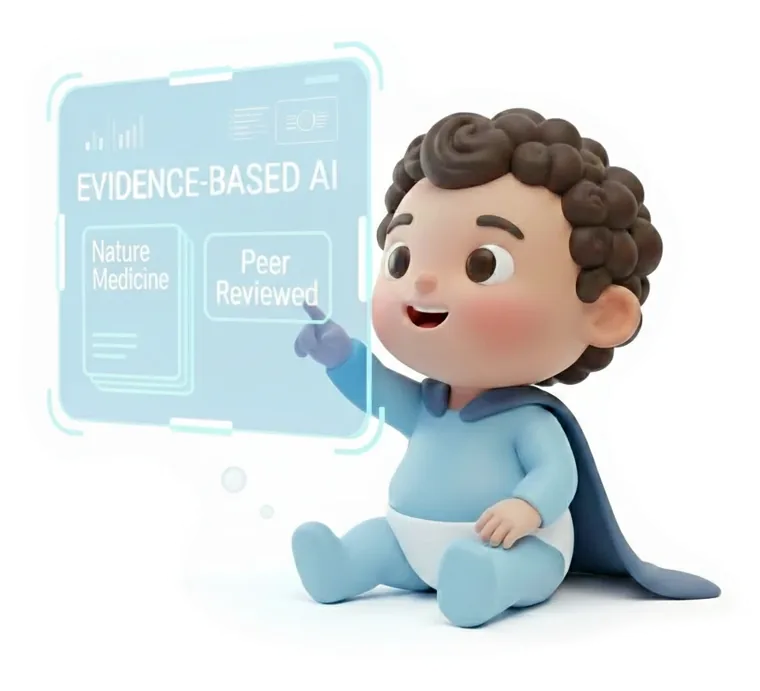 Baby reading a research paper