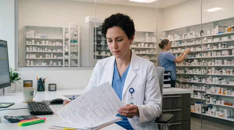 Pharmacist reviewing an order
